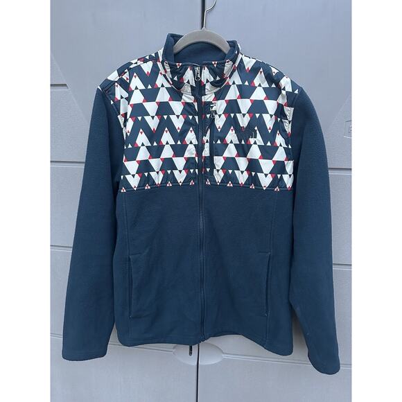 The North Face Men’s Fleece Aztec Full Zip Jacket Blue Sz L Gorpcore Outdoors - Picture 2 of 9